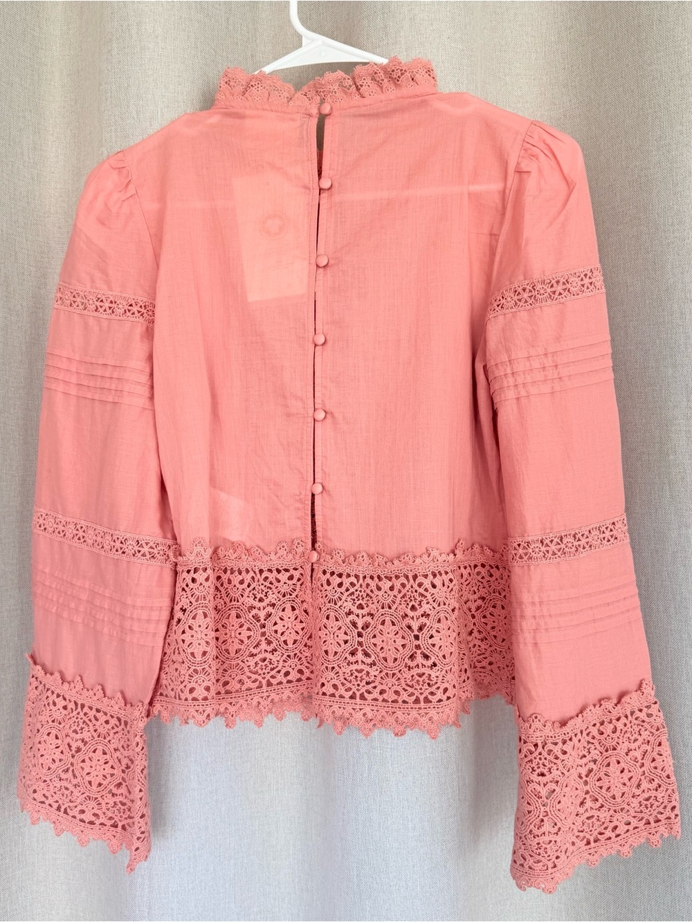 Sezane NWT Tomoe Rose Embroidered High Neck Long Sleeve Blouse FR 38 US S (6) - Picture 4 of 12
